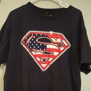 Vintage Superman Warner Bros. Sz. L T-Shirt Red White Blue American Comic